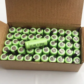 

50PCS 1.2V rechargeable battery 2/3AAA 400mah 2/3 AAA ni-mh nimh cell with tabs pins for electric shaver razor cordless phone
