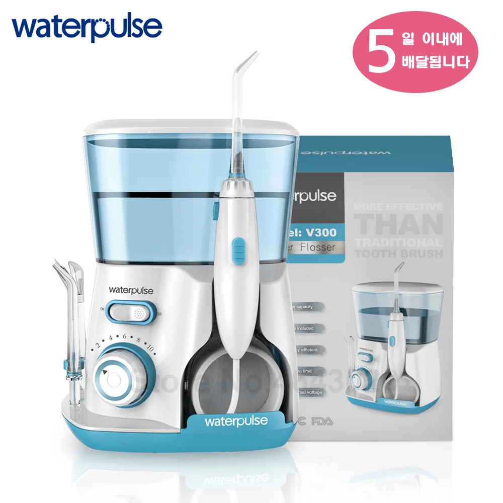 

Waterpulse V300G Oral Irrigator 5pcs Tips Dental Water Flosser Water Floss 800ml Oral Hygiene Dental Flosser Water Flossing V300