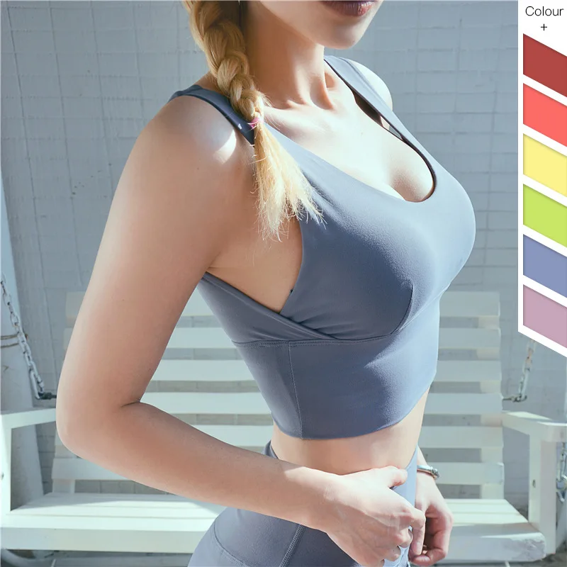 

Shockproof Sports Bra Underwear Women's Running Fitness Yoga Backless Sportswear Seamless Push Up Crop Top For Female Workout