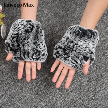 

2019 New Arrival Women Real Rex Rabbit Fur Gloves Winter Thick Warm Natural Fur Female Mittens S7322