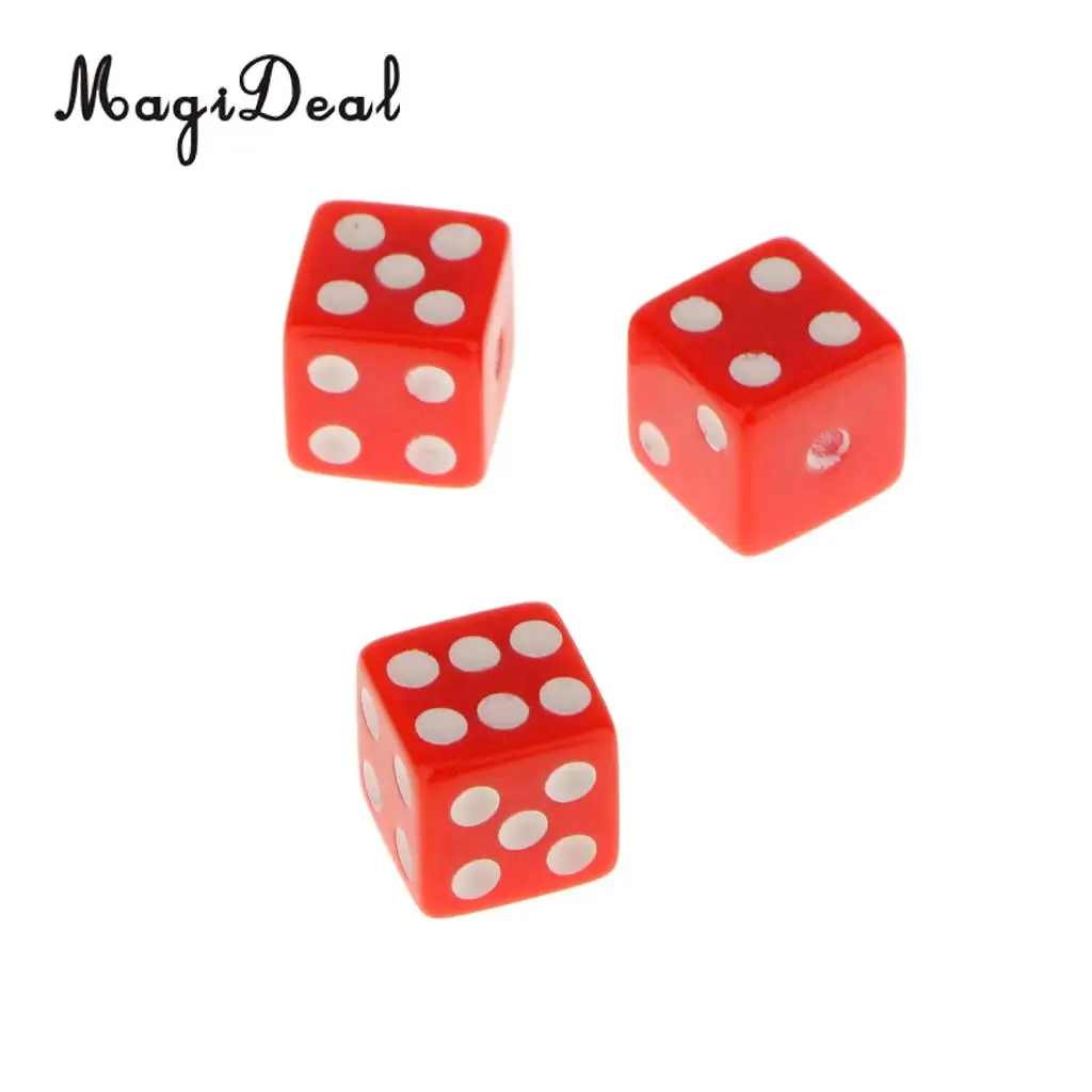 MagiDeal 12mm 50Pcs/Set Acrylic Six Sided Spot Dice for Table Game Party Games Dice Toys Gift 6Colors