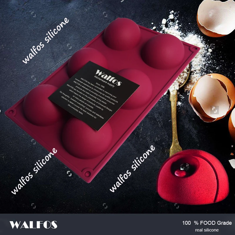 Силиконовая форма для торта WALFOS пищевого класса 6 ячеек антипригарная выпечки