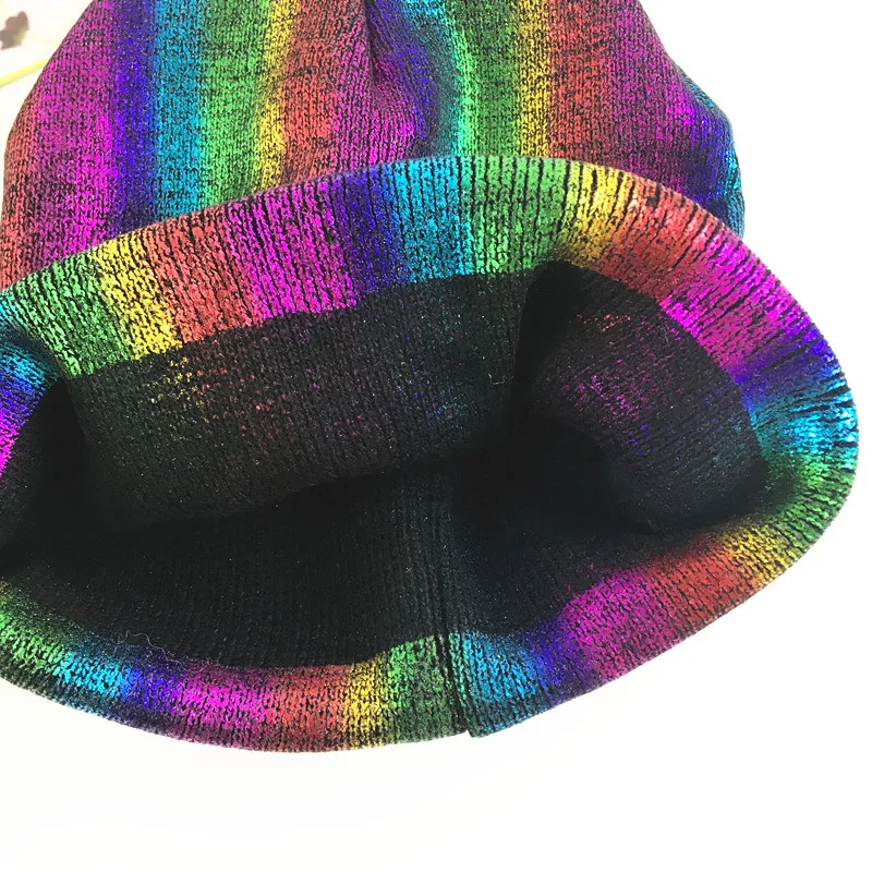 Радужные разноцветные вязаные женские шапки в стиле панк с завитым рисунком, зимние акриловые вязаные круглые шапки, шапка, кепка Gorros