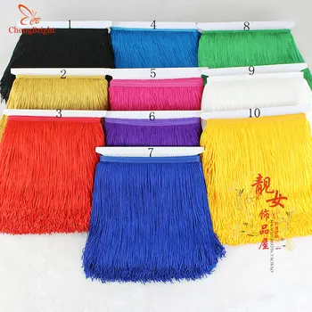 

ChengBright 5 Meters Polyester Lace Tassel Fringe Lace Trim Ribbon Sew Latin Dress Stage Garment Curtain Accessories 20cm Width