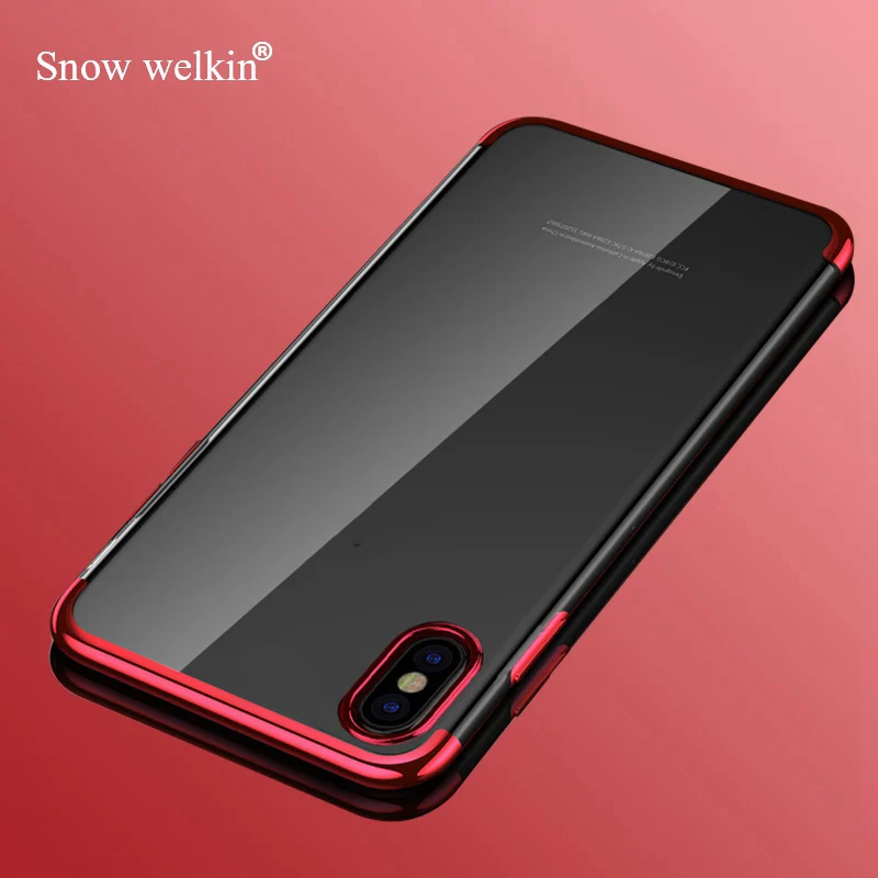 

Gel Silicone TPU Plating Ultra Thin Transparent Luxury Phone Case For iPhone 5S SE 6 6S 7 8 Plus X XS XR Soft Cover Funda Coque