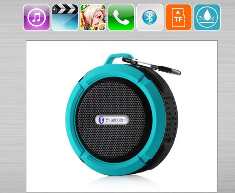 Wireless Waterproof Bluetooth Speaker with 5W Drive Support SD TF Card Buit-in Mic Hands-Free Speakerphone Portable Loudspeaker666