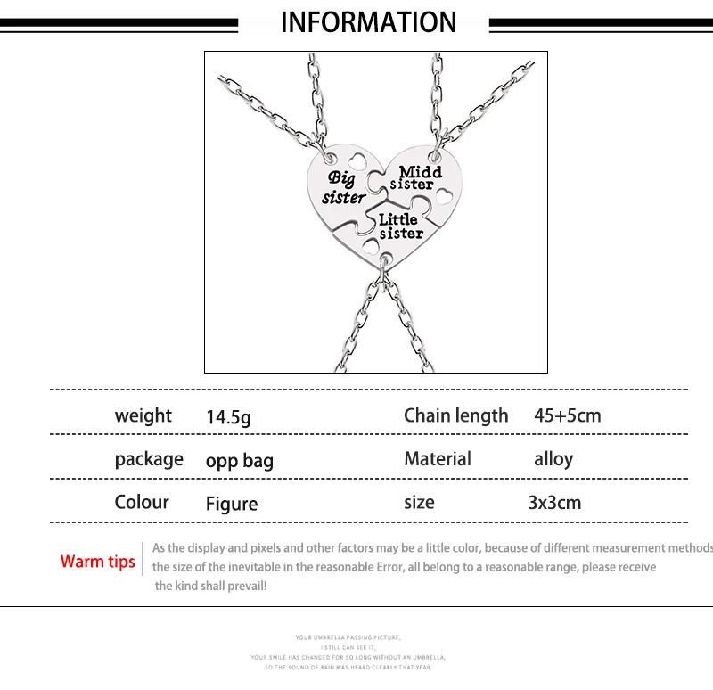 Ожерелье с надписью «Best Friend» и «Love Heart Sister», 3 шт., женское ожерелье с подвеской «Big Little Sis Mom BFF», модное семейное ювелирное изделие, колье для женщин