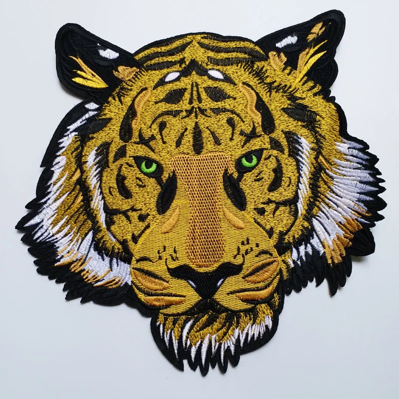 Tiger Face Iron On Patch Quality Motif Patches Badge 29cm x 26cm Easy Fix P123 