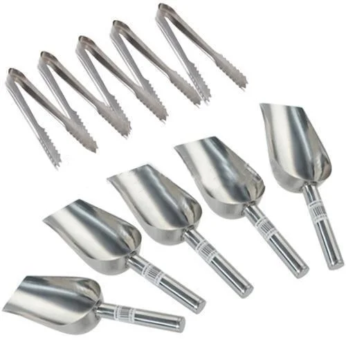 

5x Ice Tong + 5x 5oz Scoop set Wedding Birthday Party Candy Buffet Bar Stainless Still Set Kit
