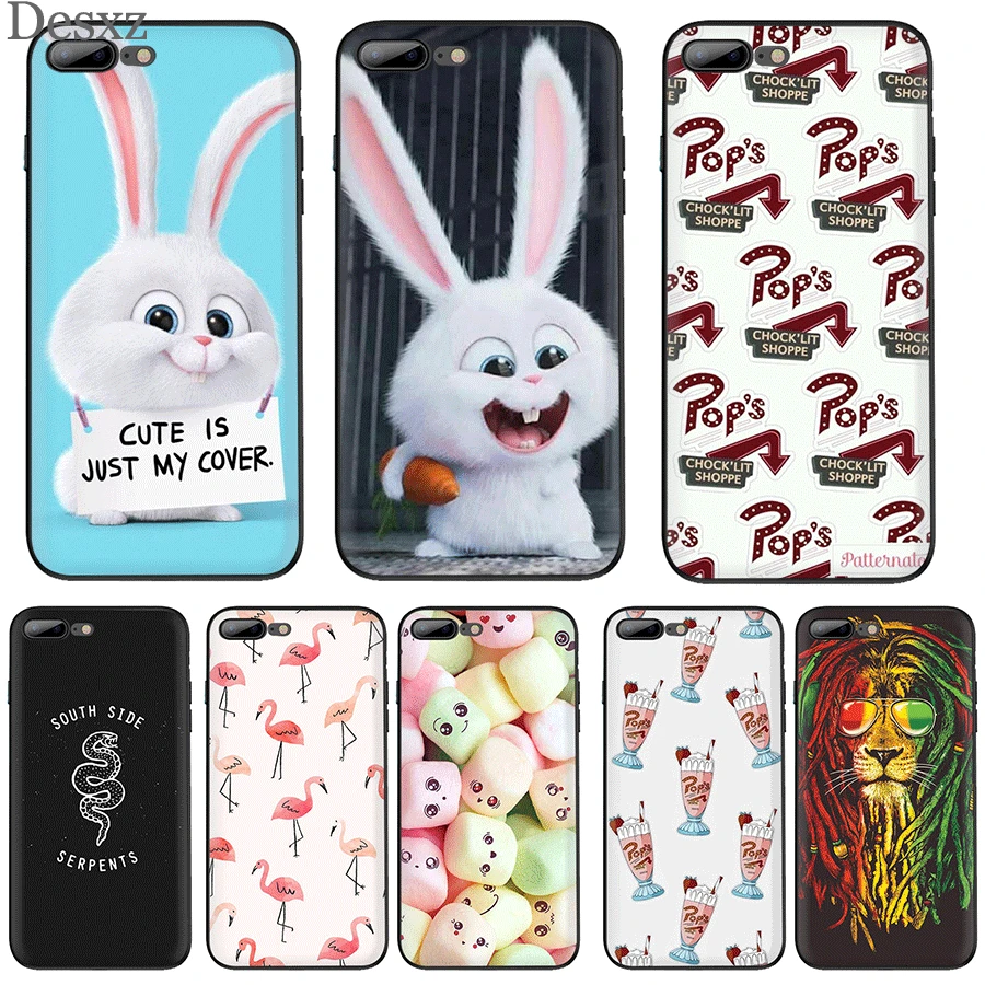 Чехол для мобильного телефона TPU iPhone 7 8 6 6S Plus 11 Pro X XS Max 5 5S SE XR милый белый кролик