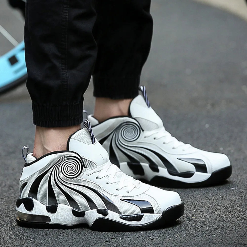 2019 Men's shock-absorbing non-slip basketball shoes fashion comfortable breathable sneakers basketball shoes high top 40J1 (15)