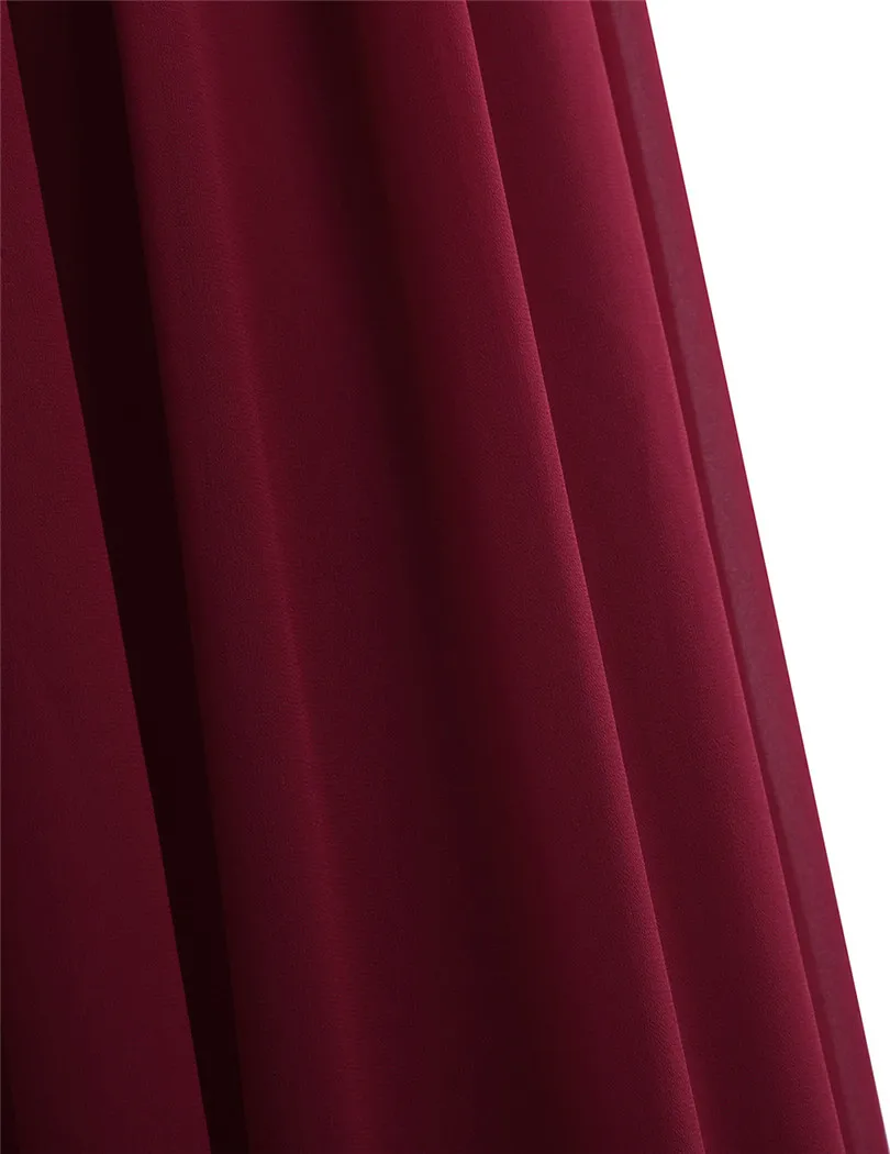 Dusty Rose Pleated A Line Long Bridesmaid Dress