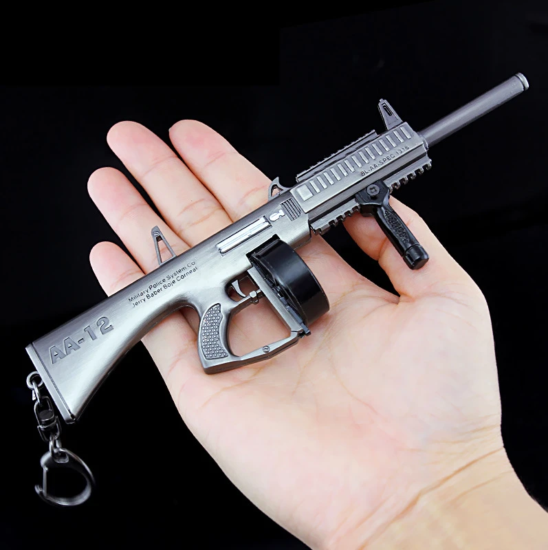 Игры PUBG Playerunknown's боя Косплэй реквизит слеза бомба AK15 AA12 M27 пистолет кольцо для ключей Книги об оружии игрушка брелок 6 шт./компл