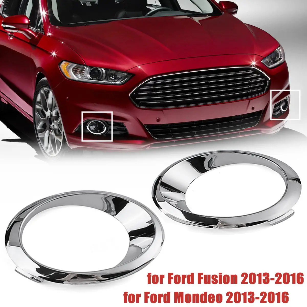 LH/RH хромированная противотуманная фара крышка ободок отделка кольцо для Ford Fusion Mondeo 2013