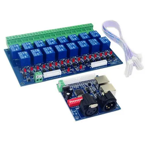 

Wholesale 16CH Relay switch dmx512 Controller,relay output,DMX relay control,16way relay switch(max 10A),high voltage led lights