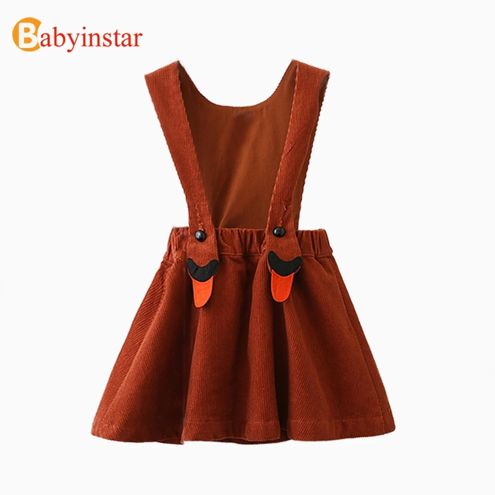 Babyinstar 2019 Spring Kids Dresses For Girls Corduroy Strap Dress Children Casual Toddler