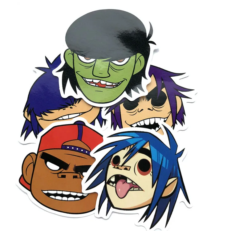 5 шт. хип-хоп размытая Музыкальная Группа Gorillaz Rap крутые наклейки для мобильного телефона ноутбука багаж гитара чехол скейтборд велосипед наклейки для автомобиля