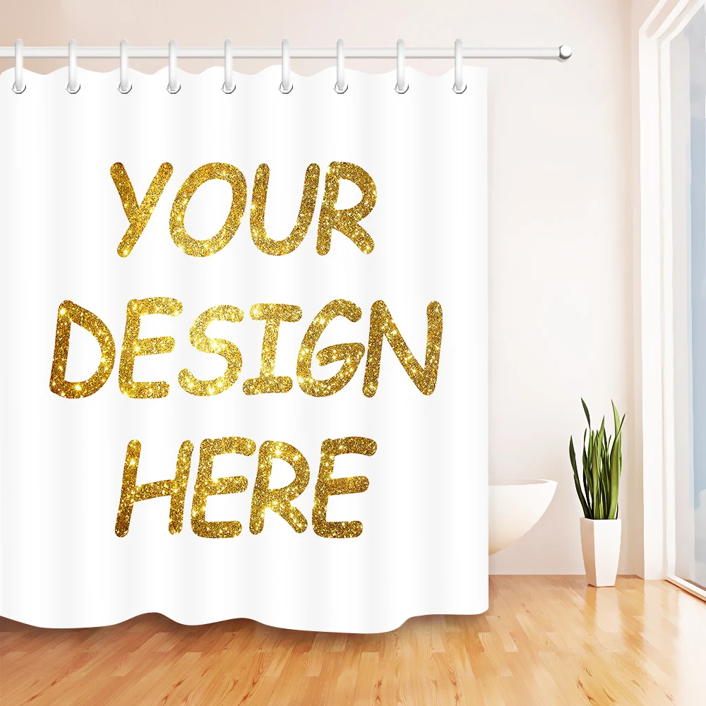 Custom Brand Logo By Owned Photo Shower Curtain Waterproof Polyester