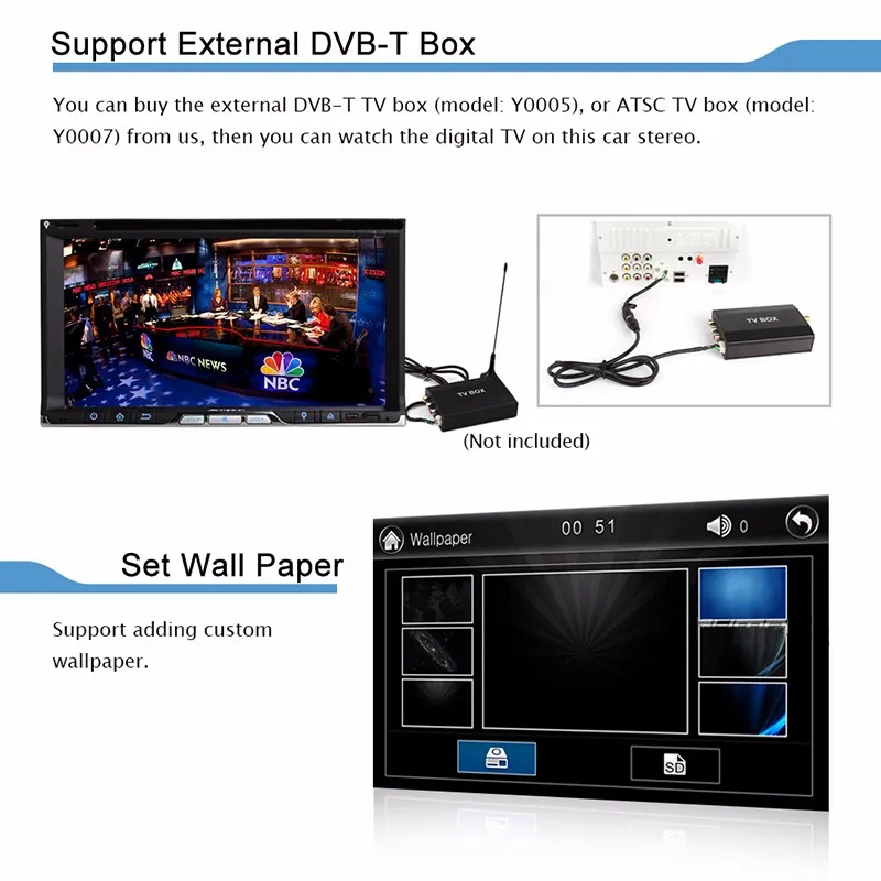 Perfect 6.95 inch 2 din car audio Touch Screen Bluetooth GPS Navigator DVD Player Steering Wheel Control/Radio /Reversing Camera 9