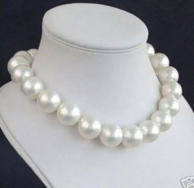 12mm Silver Gray SEA SHELL PEARL NECKLACE 18/"AAA