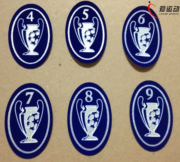 

Blue Trophy 4 5 6 7 8 9 champion badge retro 4th 5th 6th 7th 8th 9th times Milan madrid trophy badge