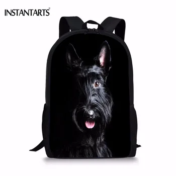 

INSTANTARTS Cute 3D Animal Puppies Scottish Terrier Print Boys Girls Schoolbags Casual Teens Lap Top Backpacks Students Bookbags