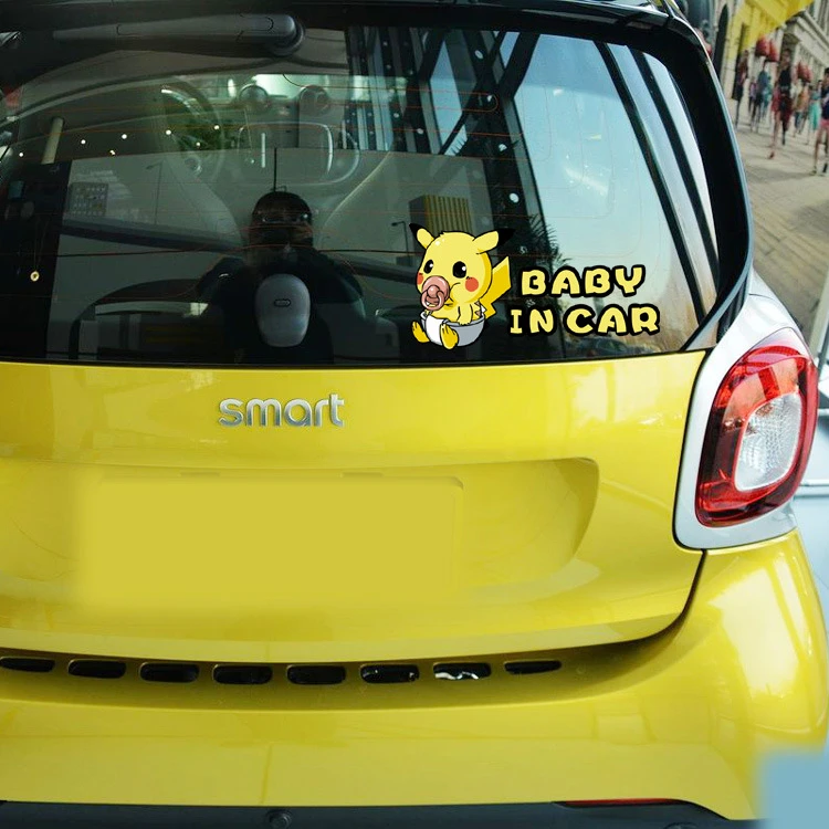 Hot New Pokemon Go Pikachu Car Stickers Funny Reflective Vinyl Styling Baby In Car Warning Car Sticker Baby On Board Stickers Baby Pooh Stickers Sticker Logobaby Blue Colour Code Aliexpress