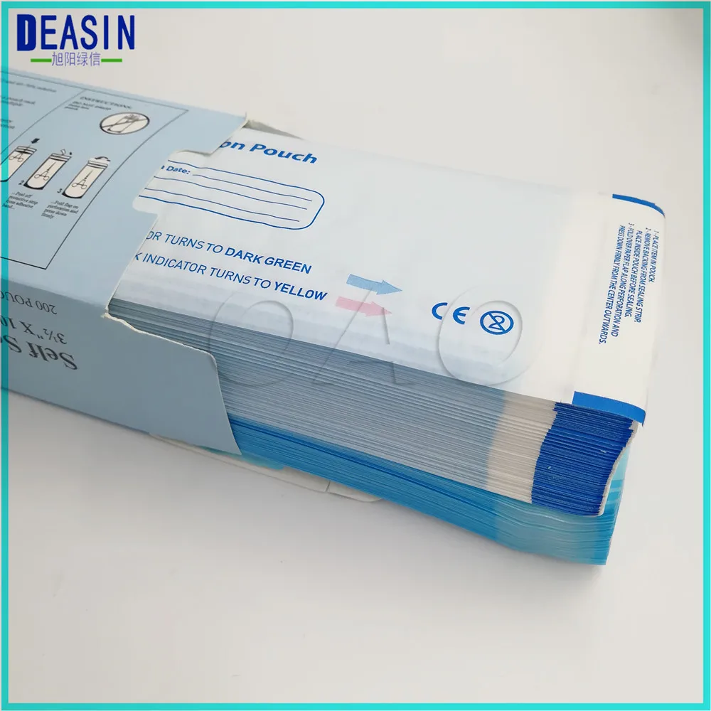 

200pcs/lot 90 x 260mm 135 x 285mm DENTAL SELF SEAL STERILIZATION POUCHES Medical bag no need sealing machine
