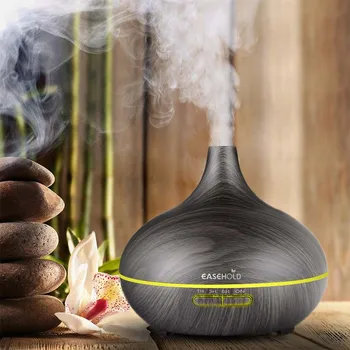 

EASEHOLD 300ml Air Humidifier Essential Oil Diffuser Wood Grain Aromatherapy Diffusers Aroma Mist Maker 7 Led Lights For Home