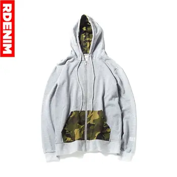 

Hip Hop Hoodie Male 2019 New Long sleeve hoodies men Zipper Sweatshirt Hoodies Mens Hooded Camouflage Coat Jacket #RDWKV