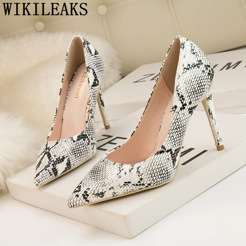 new arrival 2019 snake print sexy heels party shoes fashion heels elegant shoes fetish high heels women pumps evening shoes buty