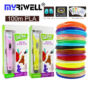 

myriwell 3d pen original 3d printer pen 3d drawing pen 1.75mm pla with LCD display for kids chriatmas gift birthday gift toys