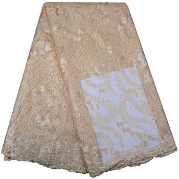 

African Lace Fabric With Cord Guipure Latest High Quality African Tulle Lace Fabric 5 Yard 2018 African Guipure Lace Fabric 970