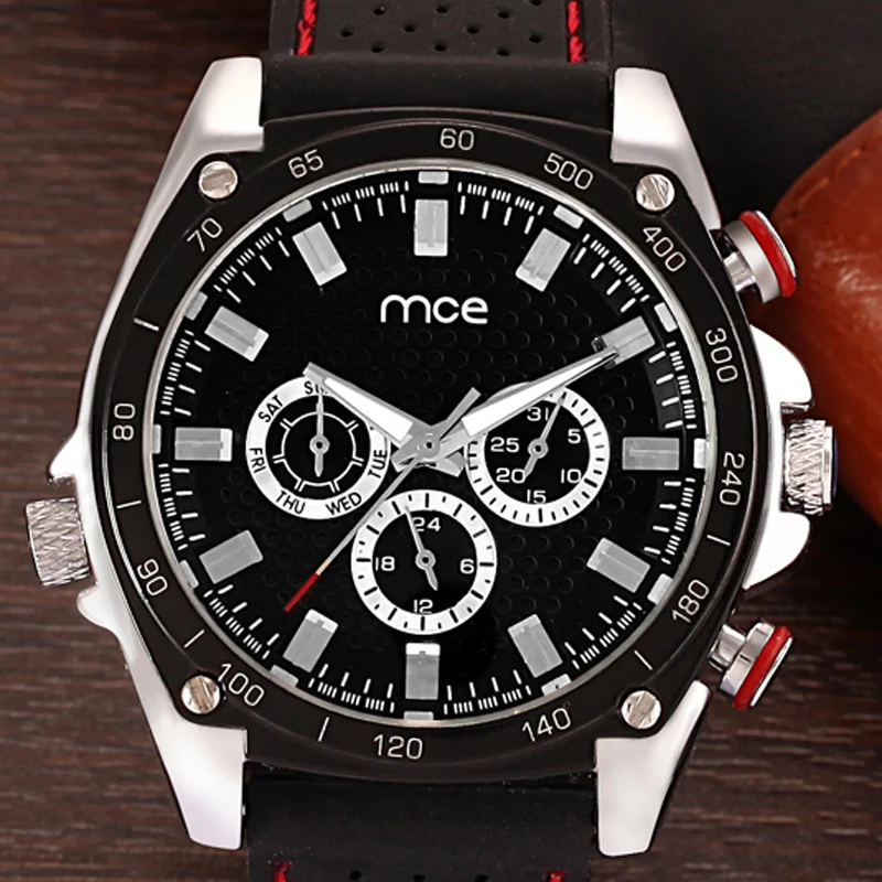 MCE Branded Sports Men Automatic Self Wind Mechanical Watches Silicone