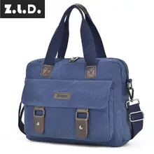 Z.L.D. новые мужские сумки из натуральной кожи модные 15 дюймов бизнес сумка для ноутбука высококачественный холщовый Прочный сумка обувь для мужчин и женщин