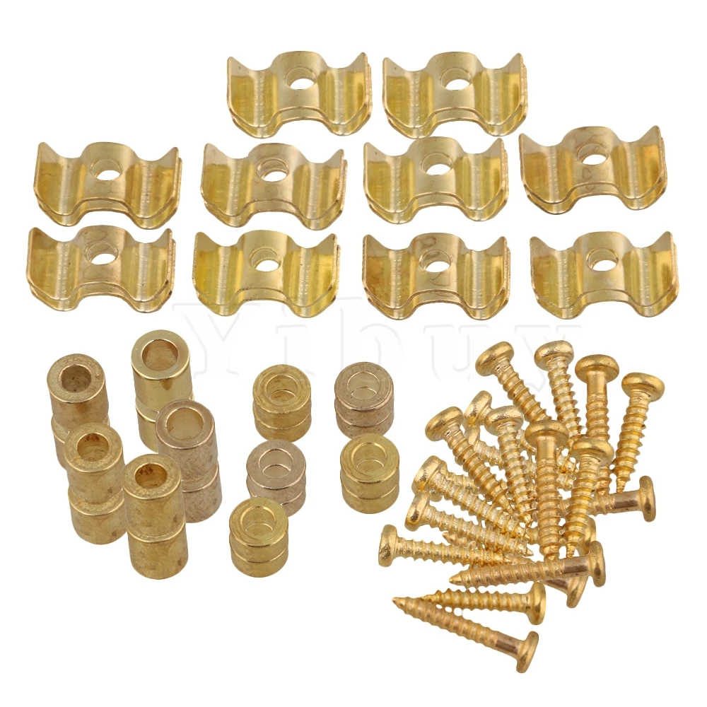 

Yibuy 20 pcs Gold Guitar String Tree Guide Retainer Spacer Screws