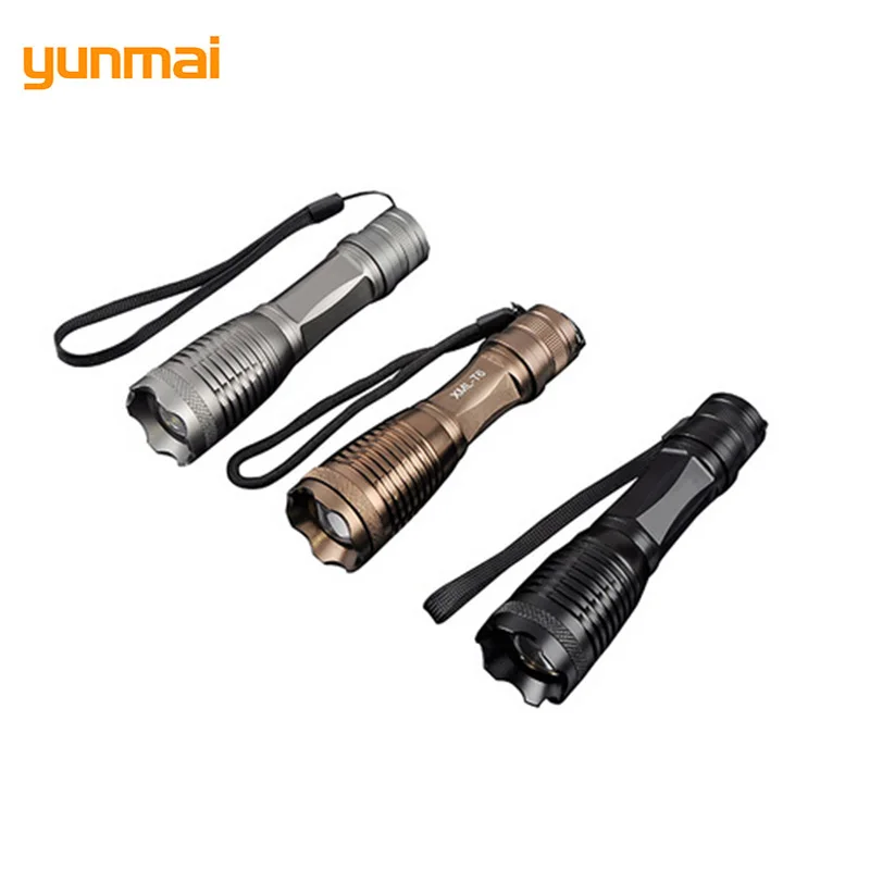Zoomable Super Bright Led Flashlight Zoom Military Strobe Self Defense Outdoor Torch 3800LM