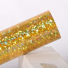 Кристально Золотой теплопередающий лазерный винил 0,5x25 м переводной винил для одежды HTV рубашки шляпа сумка на baby shower пленка для творчества PU