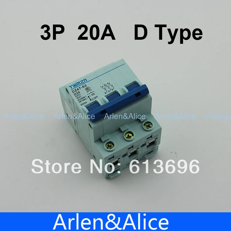 3P 20A D type 240V/415V Circuit breaker MCB 4 POLES | Обустройство дома