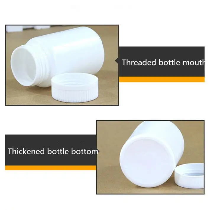 100 шт./компл. оптом HDPE пластиковые бутылки для хранения лекарств 150 мл таблетки капсулы Твердые упаковочные контейнер с винтовой крышкой