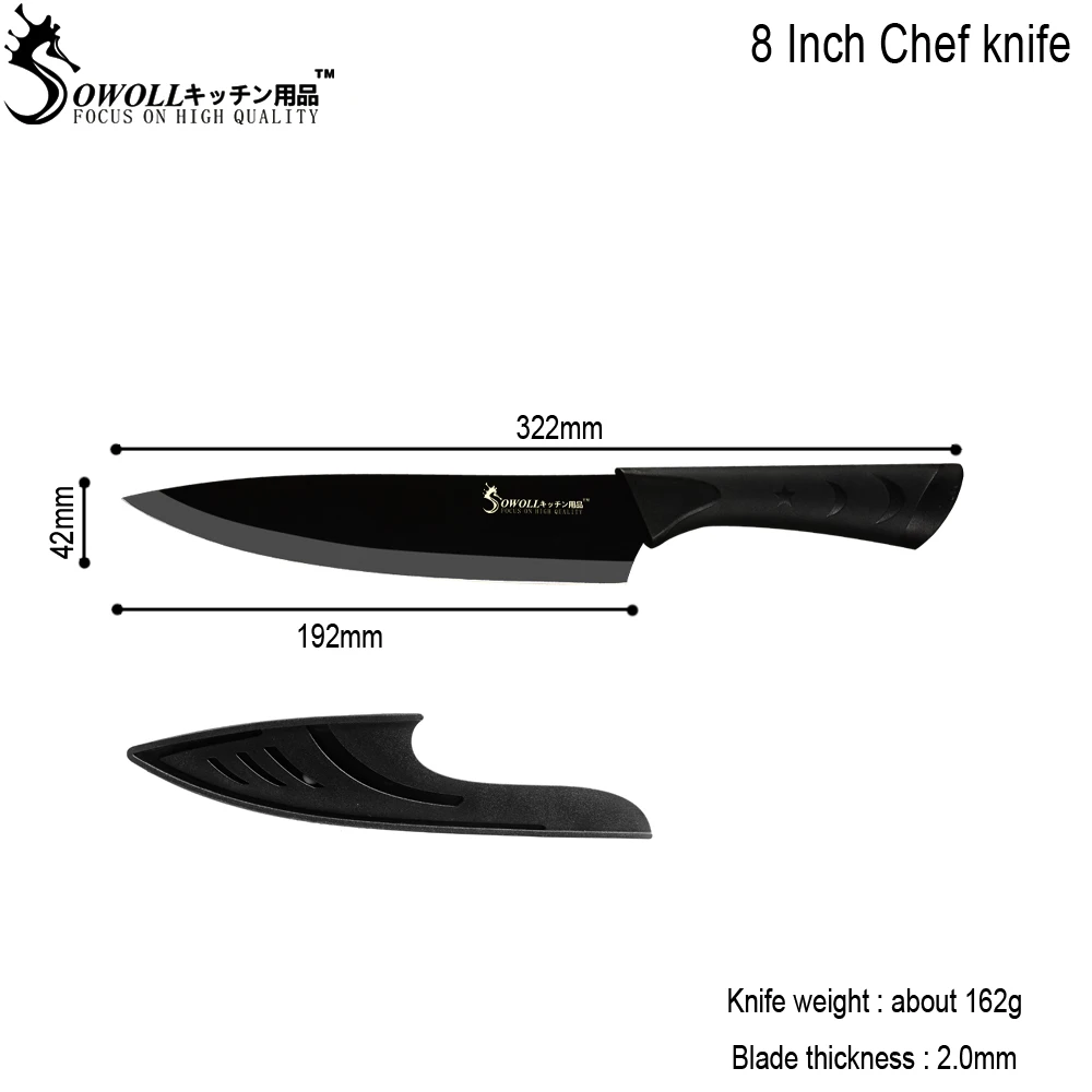 SOWOLL Нержавеющая сталь Ножи Кухня нож ножевые изделия утилита Santoku нарезки хлеба