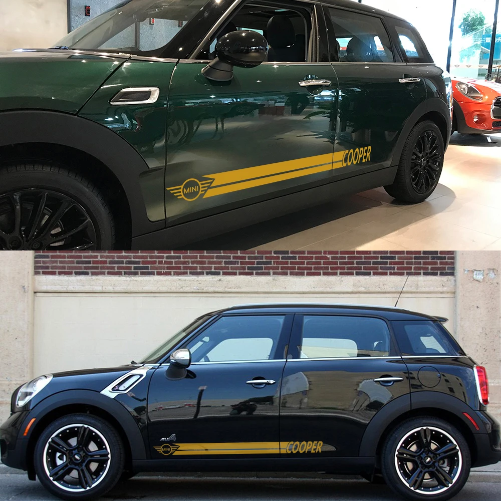 Наклейки для боковой юбки MINI Cooper S One JCW R50 R53 R55 R56 R57 R58 R60 F55 F56 F57 F60|Наклейки на
