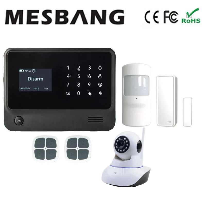 smart home wifi GSM GPRS burgar security alarm system wifi IP camera with English, French,Russian,Spanish,Dutch free shipping smart home wifi GSM GPRS burgar security alarm system wifi IP camera with English, French,Russian,Spanish,Dutch free shipping