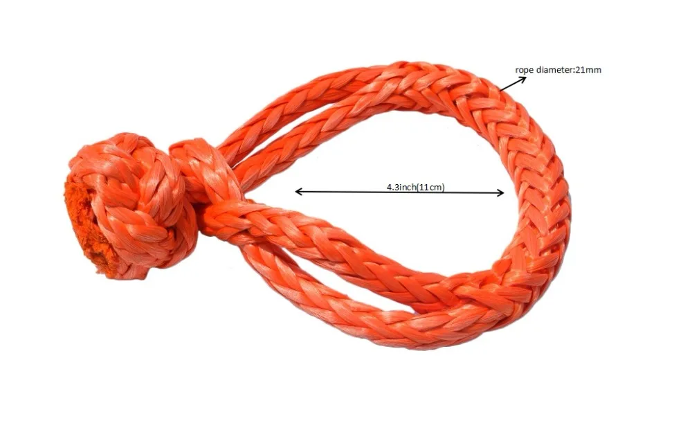 البرتقال 7/16*4.3 بوصة لينة أغلال ، uhmwpe لينة تكبل ، حبل تكبل ، والإبحار تكبل للمركبة utv suv