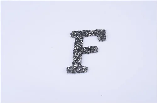 A-Z, 1 шт., стразы, 3D алфавиты, черный бриллиант, исправление, буквы, мотивы, железные нашивки, аппликация для одежды, шляпы - Цвет: F