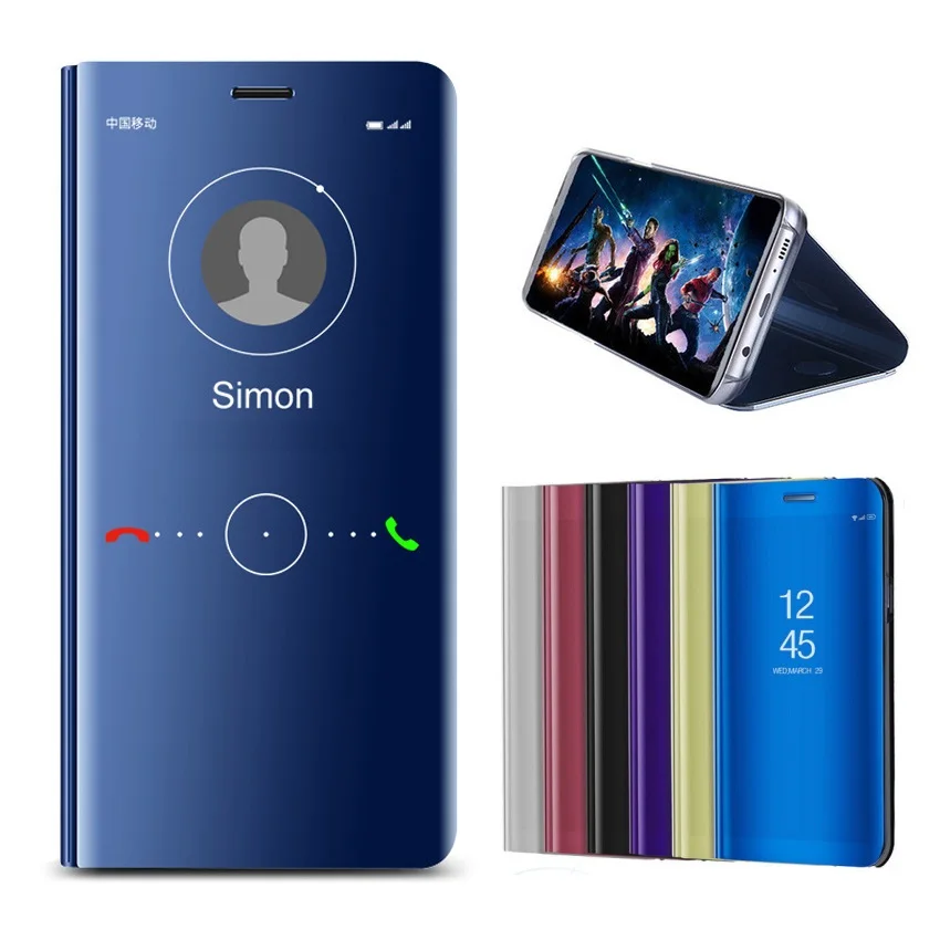 

View Smart Mirror Phone Case For Huawei P20 Pro P10 Plus P9 Lite Flip Cover For Huawei Mate 20 10 9 Leather Back Case Coque etui
