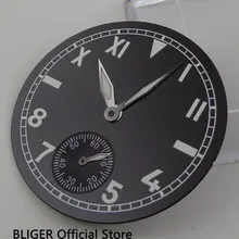 Классический 38,9 мм черный стерильный циферблат римские арабские цифры световой указатель часы циферблат подходит для ETA 6498 рука обмотки движение D63