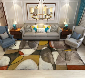 

Fashion Nordic Abstract watercolor Semi-elliptical cross floor mat Bedroom living room kitchen carpet customize 160x230cm rug