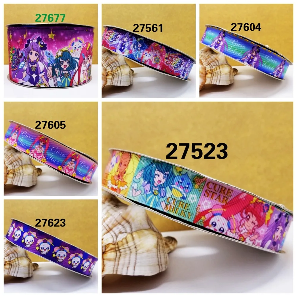 

Free shipping 50 yard cartoon printed grosgrain ribbon 27523