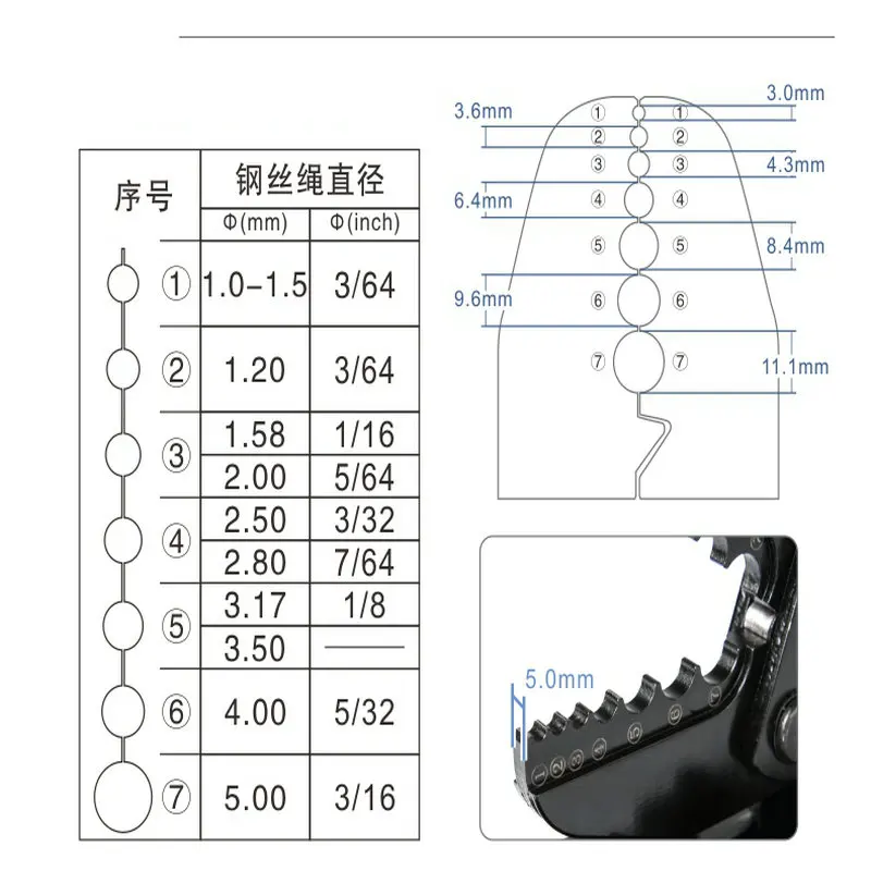 Desk Top BenchLong Handle Labour Save Ferrule Press Plier Crimping Tool For 1.5-5MM 364-316IN All Ferrule Wire Rope Crimper (5)